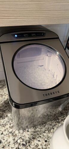 Thereye Countertop Nugget Ice Maker, Pebble Ice Maker Machine, 30lbs Per Day, 2 Ways Water Refill, 3Qt Water Reservoir & Self-Cleaning, Stainless Steel Finish Ice Machine for Home Office Bar Party photo review